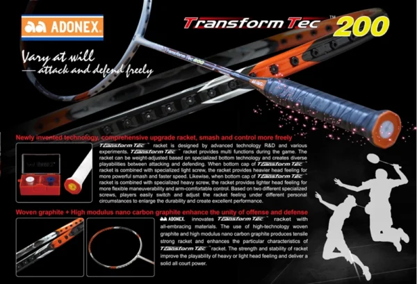 Vợt cầu lông Adonex TRANSFORM TEC 200 chính hãng